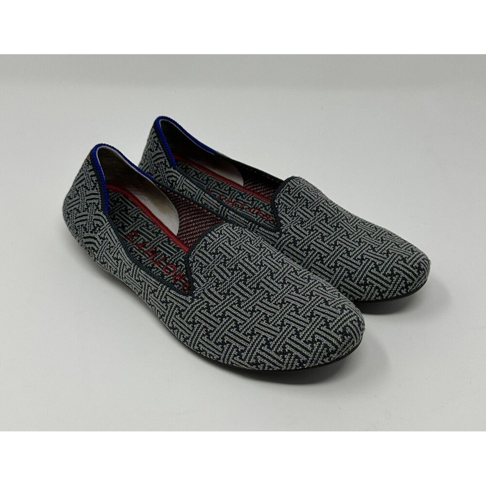 Rothy’s The Loafer Charcoal Grid Textile Slip On Shoes Retired Women's Size 6.5
